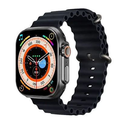 T800 Ultra 1.99 inch Ocean Silicone Band Smart Watch Support Heart Rate / ECG (Black)