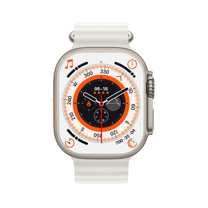 T800 Ultra 1.99 inch Ocean Silicone Band Smart Watch Support Heart Rate / ECG (White)
