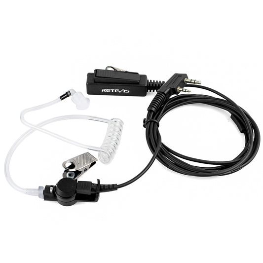 TK 2 Pin Long Clip Air Guide Covert Acoustic Tube Earpiece Speaker Microphone for H-777 / RT-5R / RT-5RV / RT-B6