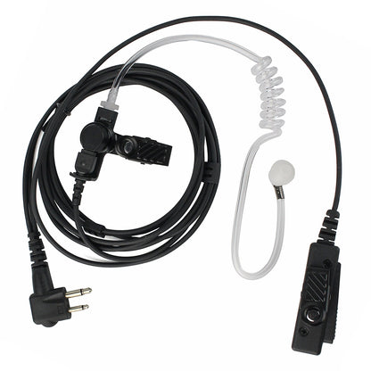 M 2 Pin Long Clip Air Guide Covert Acoustic Tube Earpiece Speaker Microphone
