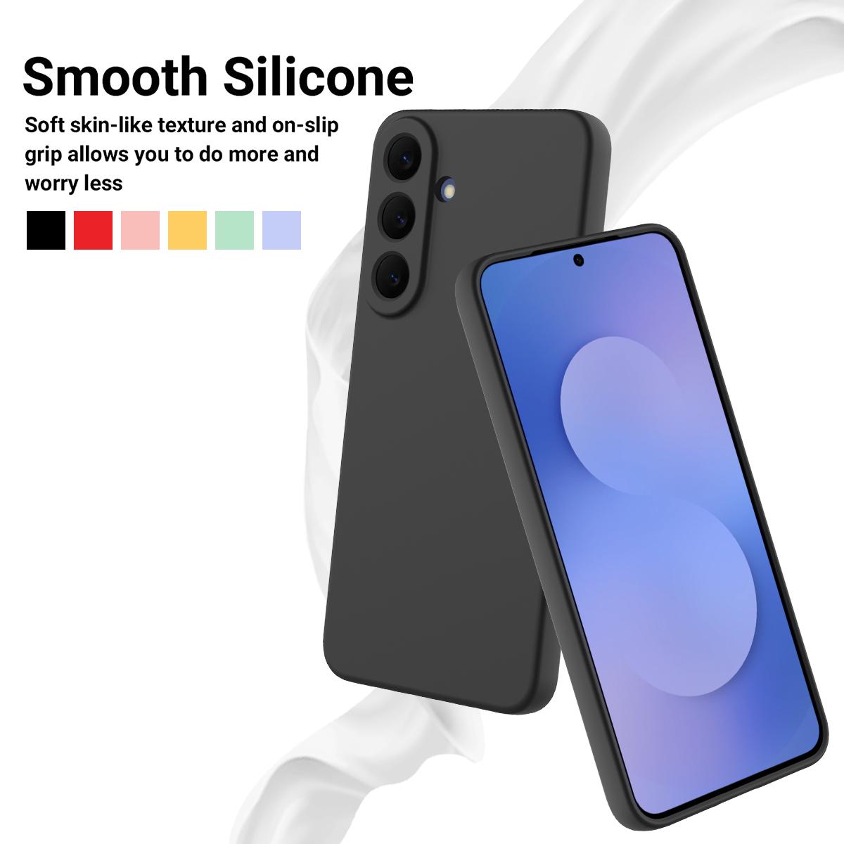 For Galaxy S26 FE 5G Solid Color Liquid Silicone Dropproof Full Coverage Phone Case - Black - EDA004179715B