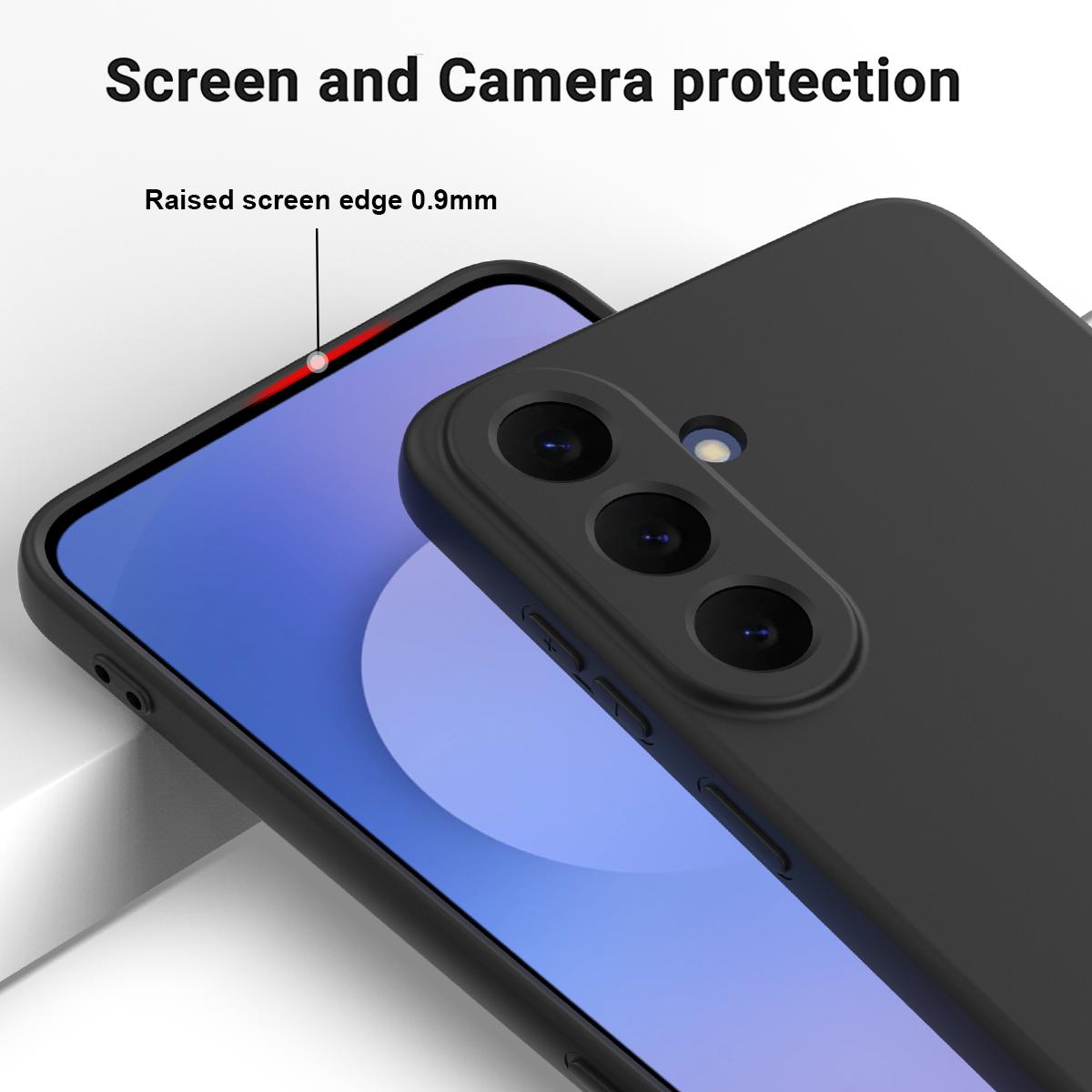 For Galaxy S26 FE 5G Solid Color Liquid Silicone Dropproof Full Coverage Phone Case - Black - EDA004179715B