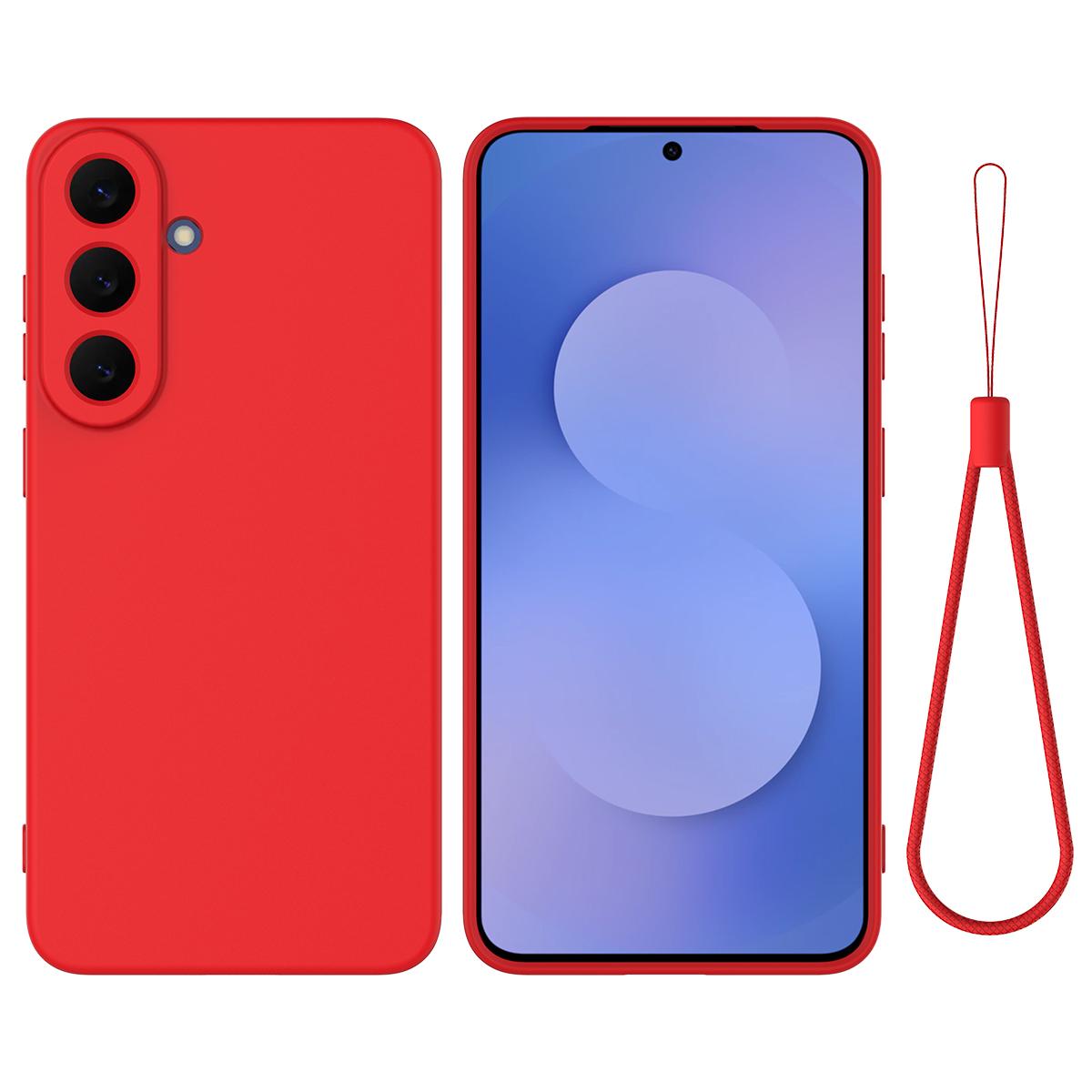 For Galaxy S26 FE 5G Solid Color Liquid Silicone Dropproof Full Coverage Phone Case - Red - EDA004179715C