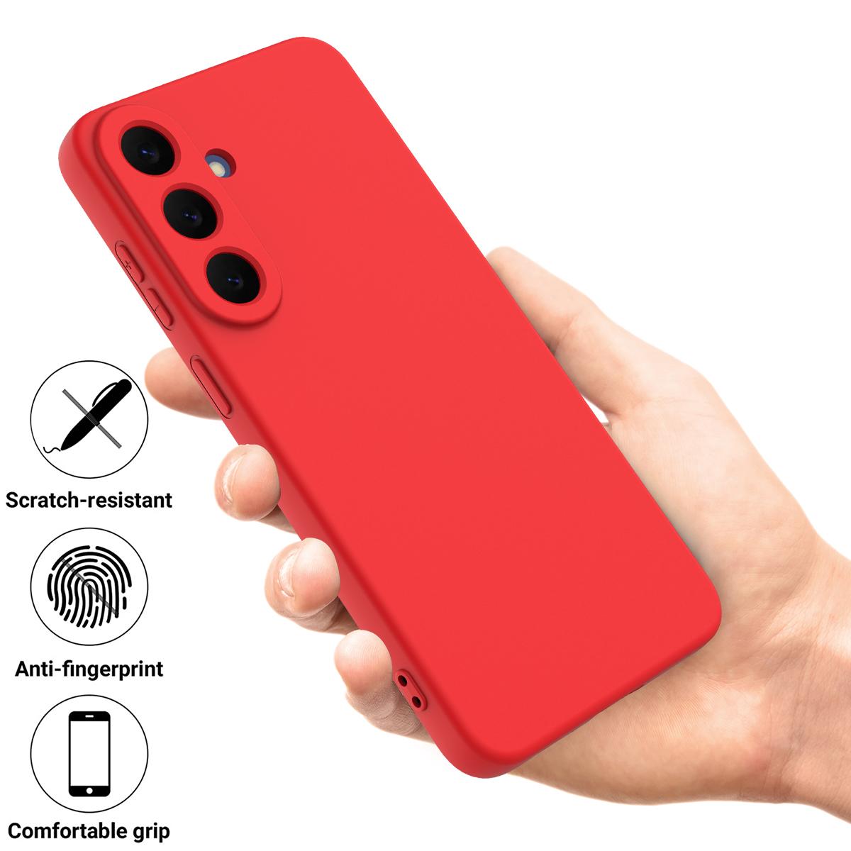 For Galaxy S26 FE 5G Solid Color Liquid Silicone Dropproof Full Coverage Phone Case - Red - EDA004179715C
