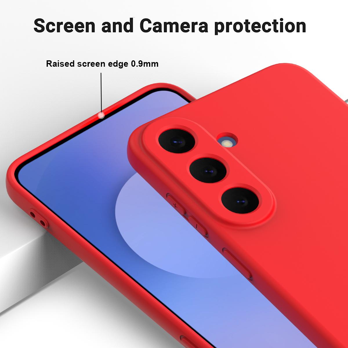 For Galaxy S26 FE 5G Solid Color Liquid Silicone Dropproof Full Coverage Phone Case - Red - EDA004179715C