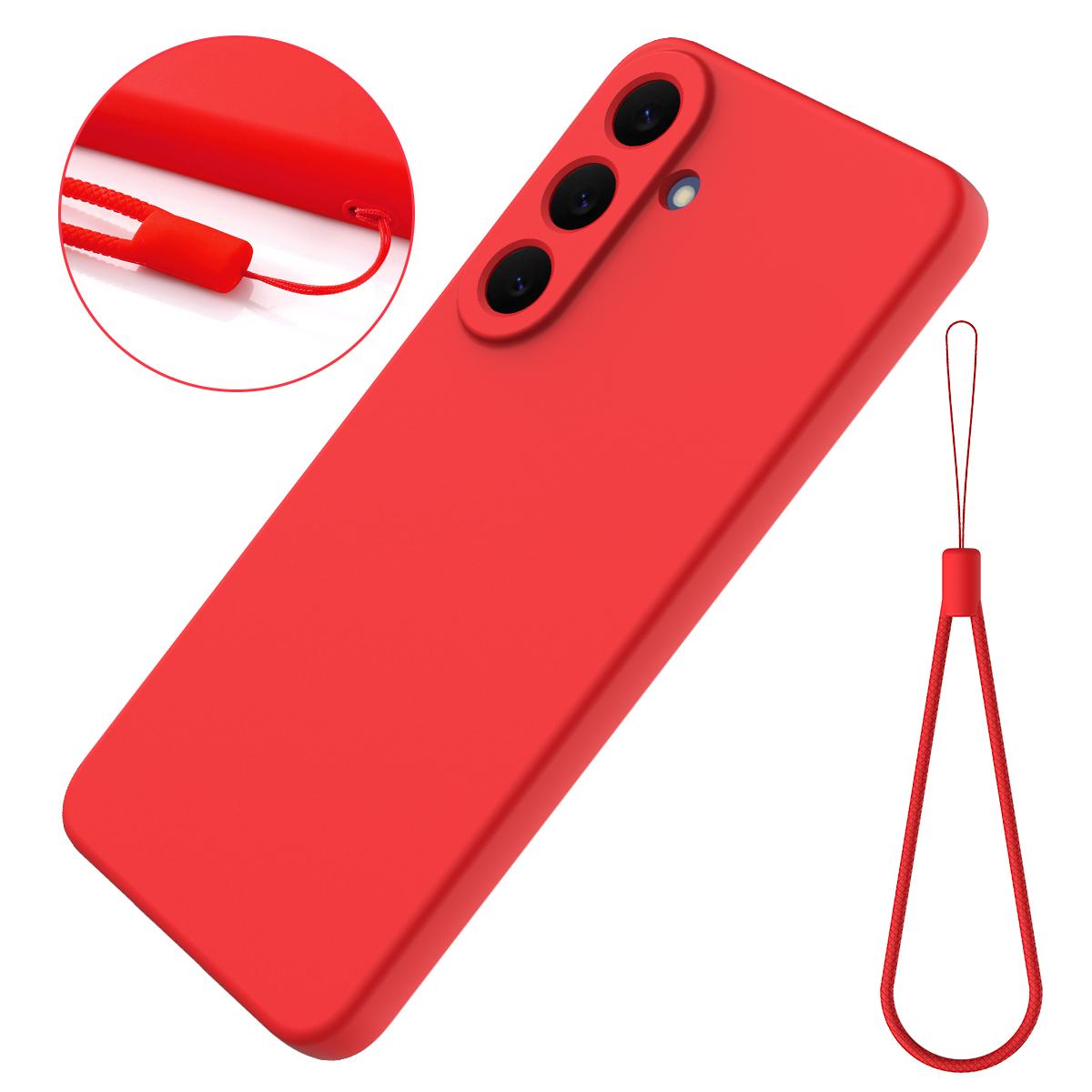 For Galaxy S26 FE 5G Solid Color Liquid Silicone Dropproof Full Coverage Phone Case - Red - EDA004179715C