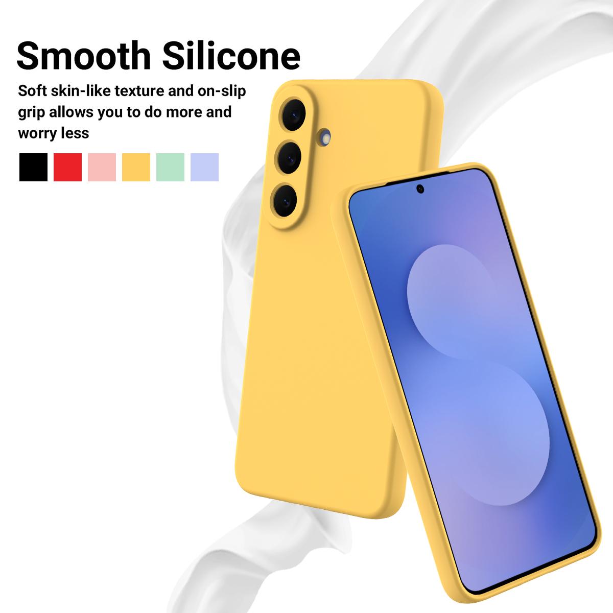 For Galaxy S26 FE 5G Solid Color Liquid Silicone Dropproof Full Coverage Phone Case - Yellow - EDA004179715D