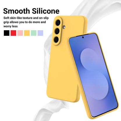 For Galaxy S26 FE 5G Solid Color Liquid Silicone Dropproof Full Coverage Phone Case - Yellow - EDA004179715D