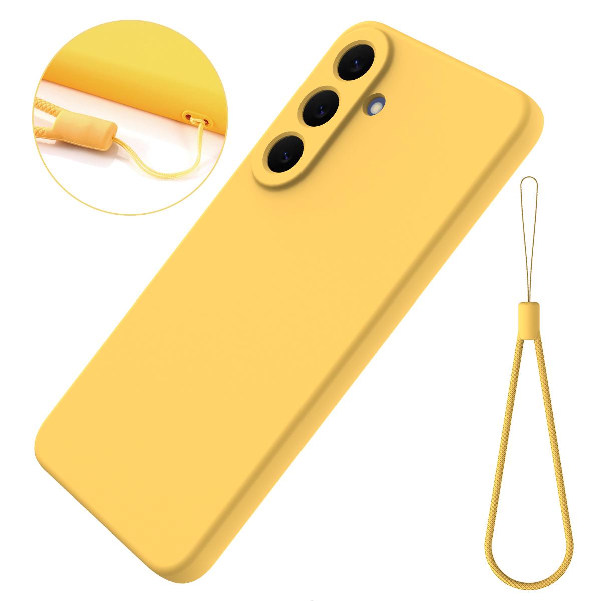 For Galaxy S26 FE 5G Solid Color Liquid Silicone Dropproof Full Coverage Phone Case - Yellow - EDA004179715D