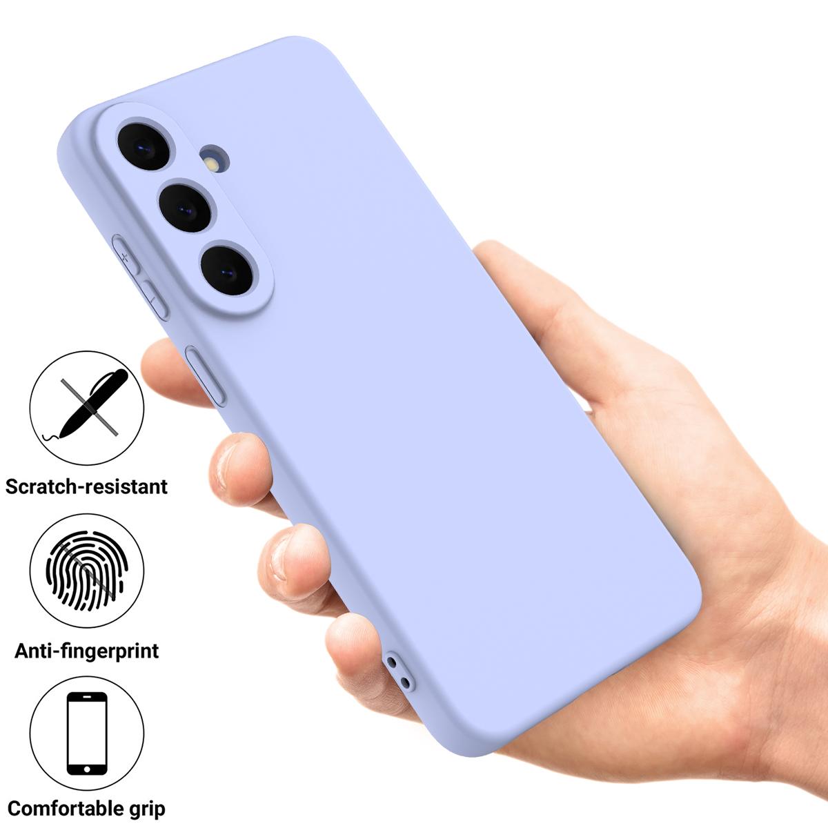 For Galaxy S26 FE 5G Solid Color Liquid Silicone Dropproof Full Coverage Phone Case - Purple - EDA004179715E