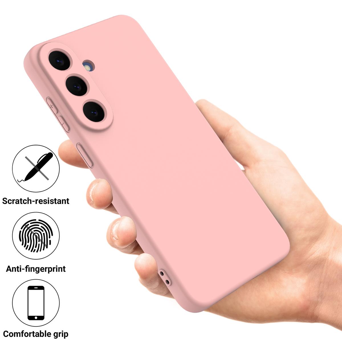 For Galaxy S26 FE 5G Solid Color Liquid Silicone Dropproof Full Coverage Phone Case - Pink - EDA004179715F