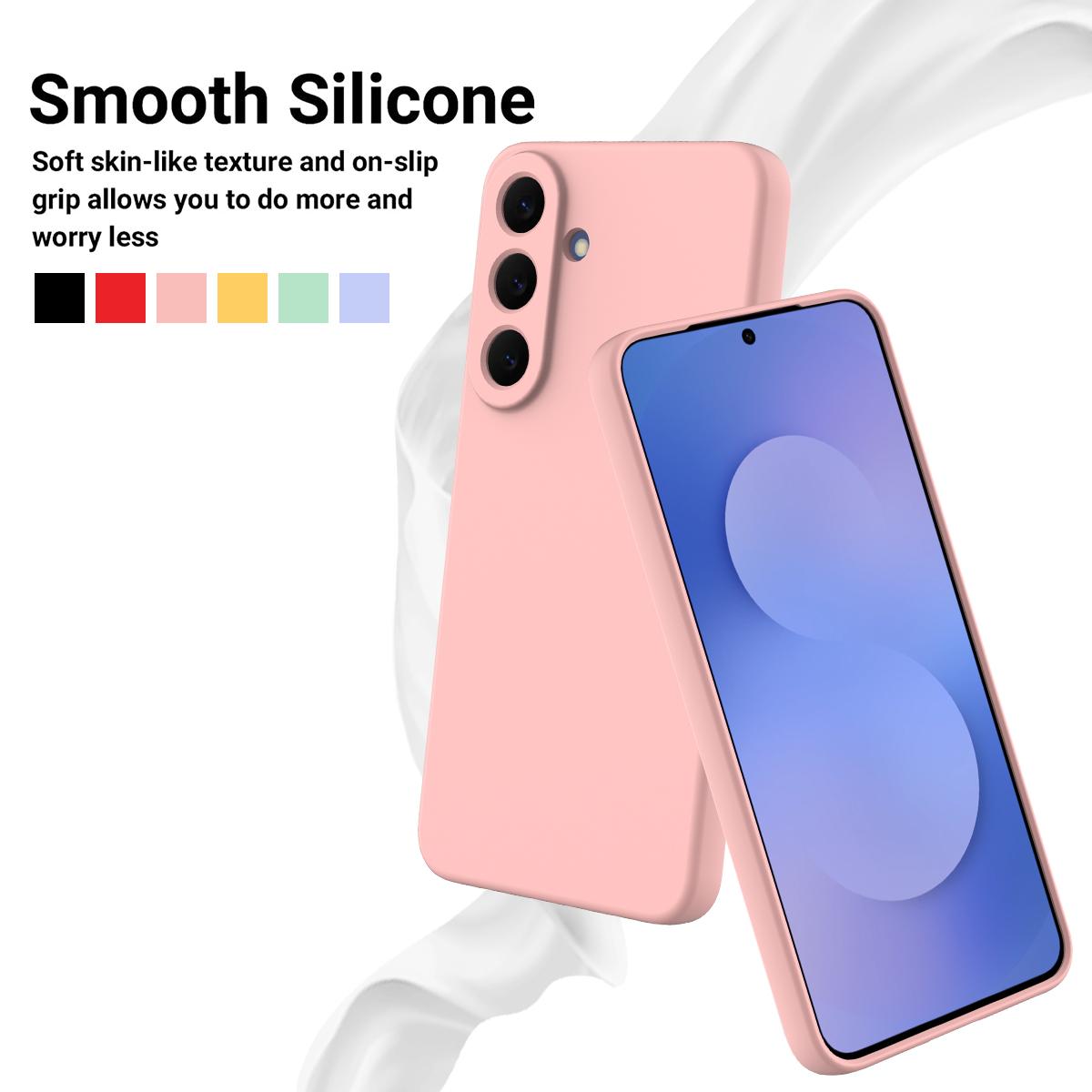 For Galaxy S26 FE 5G Solid Color Liquid Silicone Dropproof Full Coverage Phone Case - Pink - EDA004179715F