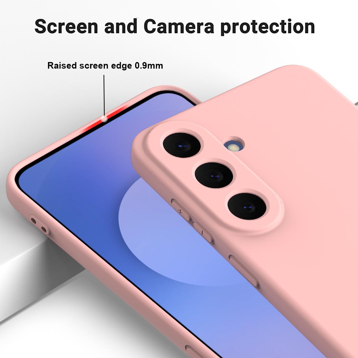 For Galaxy S26 FE 5G Solid Color Liquid Silicone Dropproof Full Coverage Phone Case - Pink - EDA004179715F