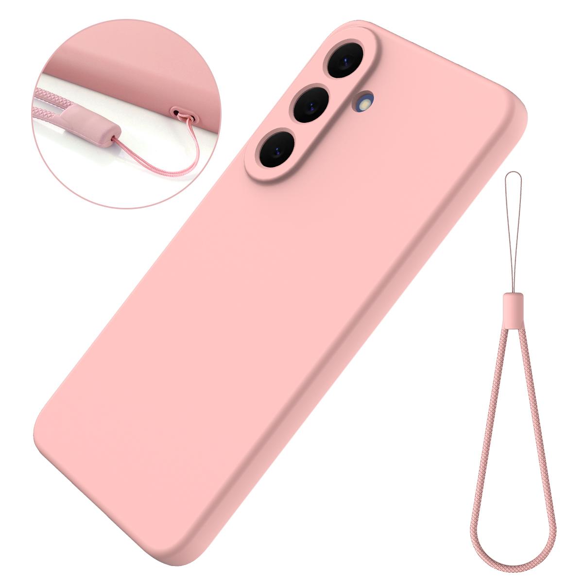 For Galaxy S26 FE 5G Solid Color Liquid Silicone Dropproof Full Coverage Phone Case - Pink - EDA004179715F