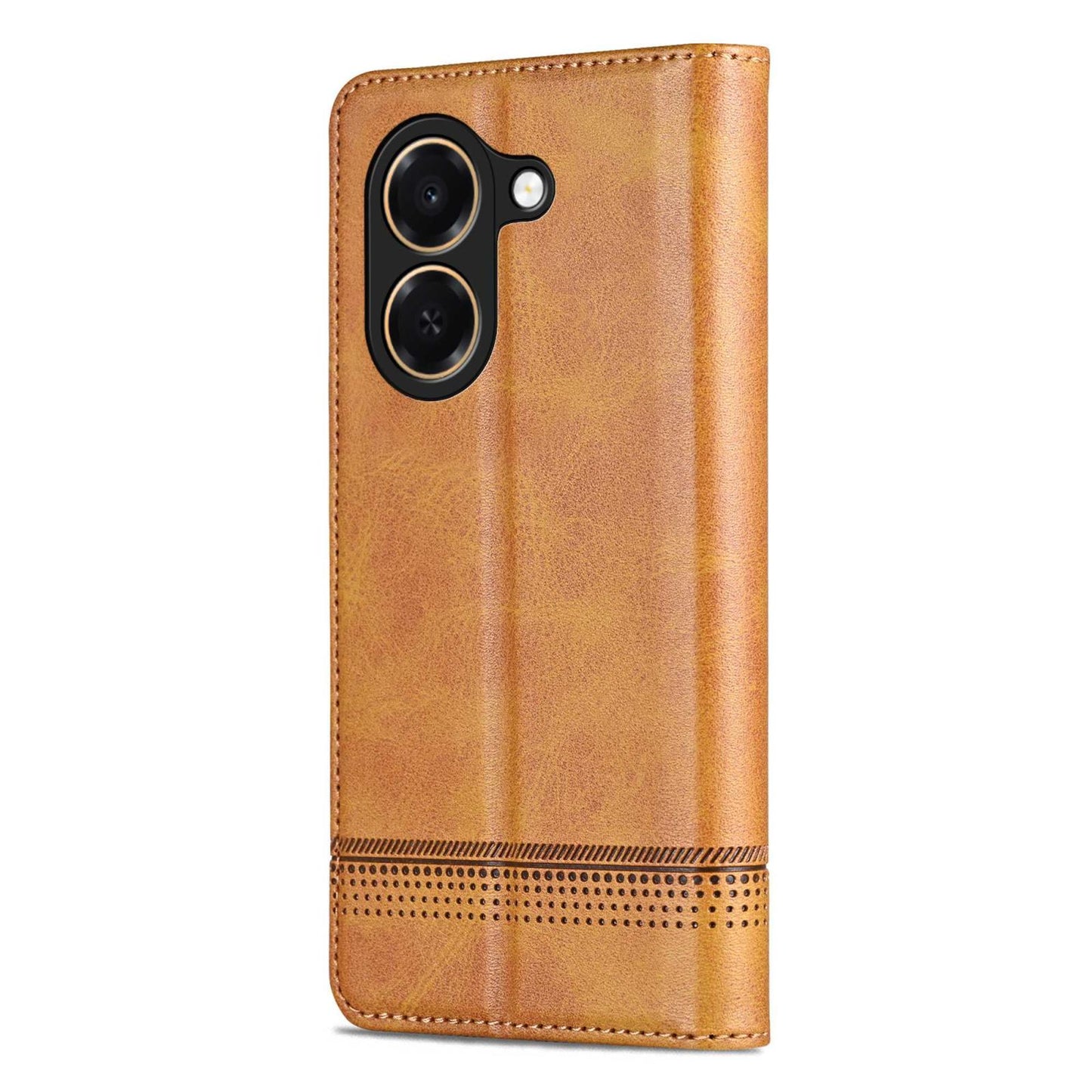For Honor Play 80 Plus 5G AZNS Magnetic Calf Texture Flip Leather Phone Case(Light Brown)