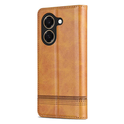 For Honor Play 80 Plus 5G AZNS Magnetic Calf Texture Flip Leather Phone Case(Light Brown)