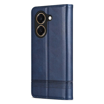 For Honor Play 80 Plus 5G AZNS Magnetic Calf Texture Flip Leather Phone Case(Dark Blue)