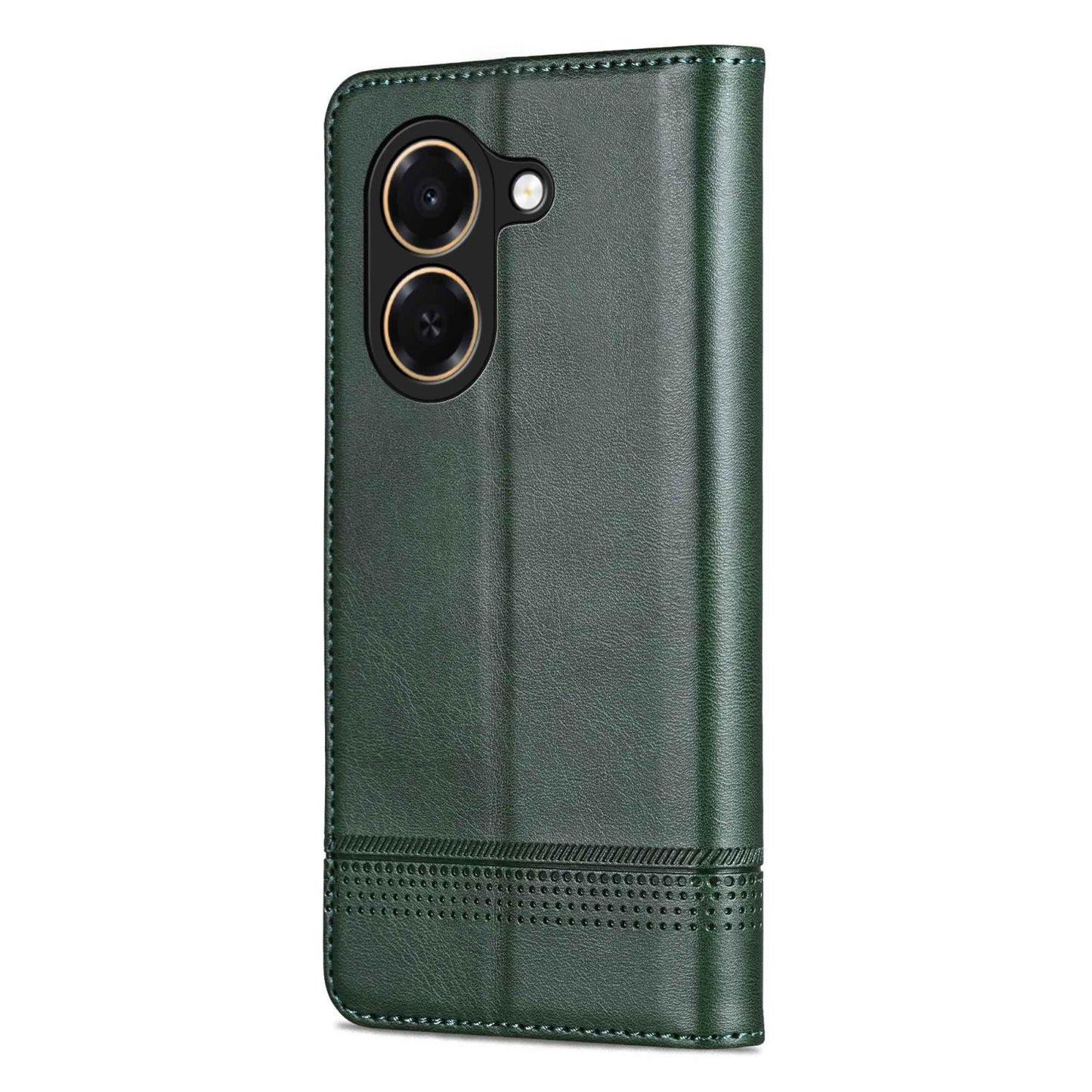 For Honor Play 80 Plus 5G AZNS Magnetic Calf Texture Flip Leather Phone Case(Dark Green)