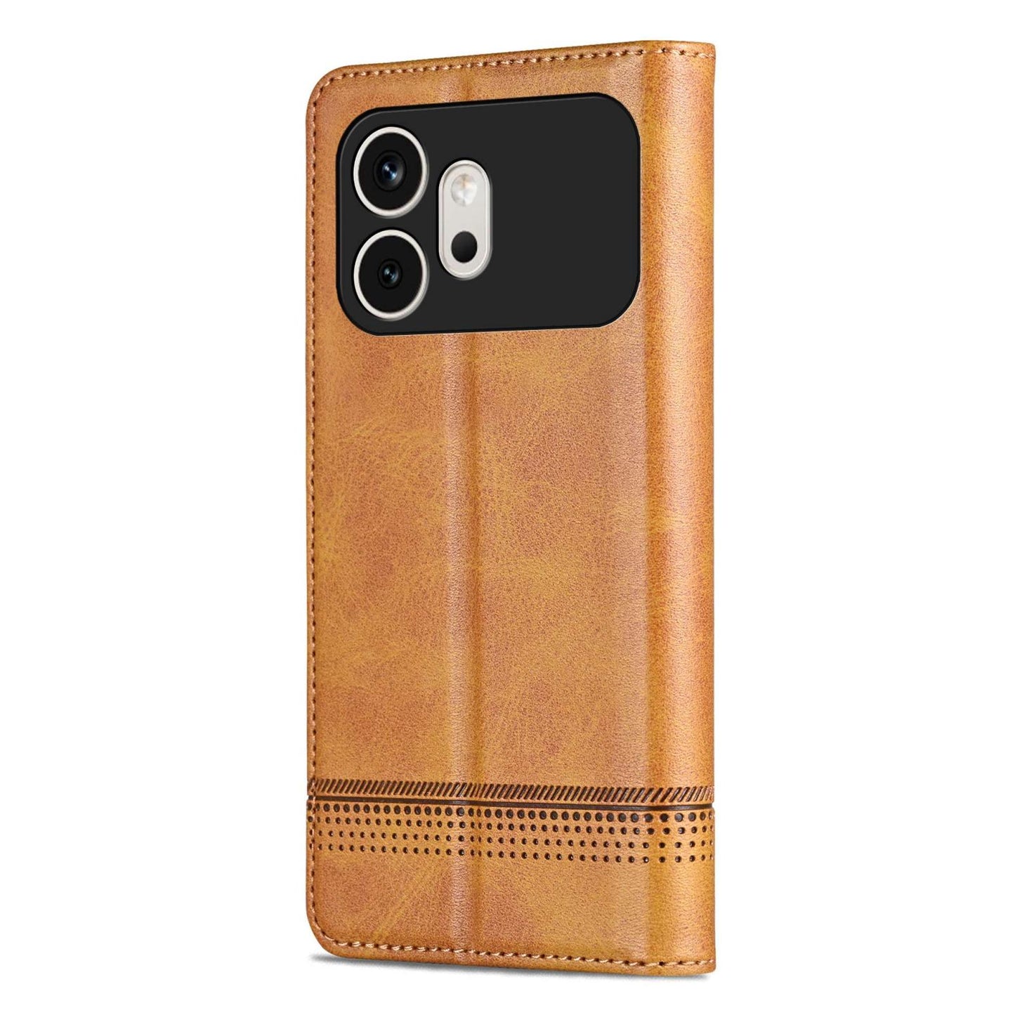 For Honor 600 Global AZNS Magnetic Calf Texture Flip Leather Phone Case(Light Brown)