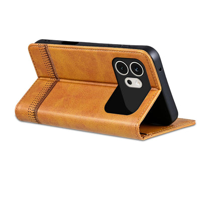 For Honor 600 Global AZNS Magnetic Calf Texture Flip Leather Phone Case(Light Brown)