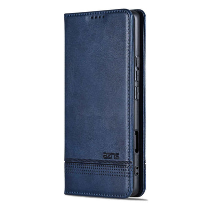 For Honor 600 Global AZNS Magnetic Calf Texture Flip Leather Phone Case(Dark Blue)