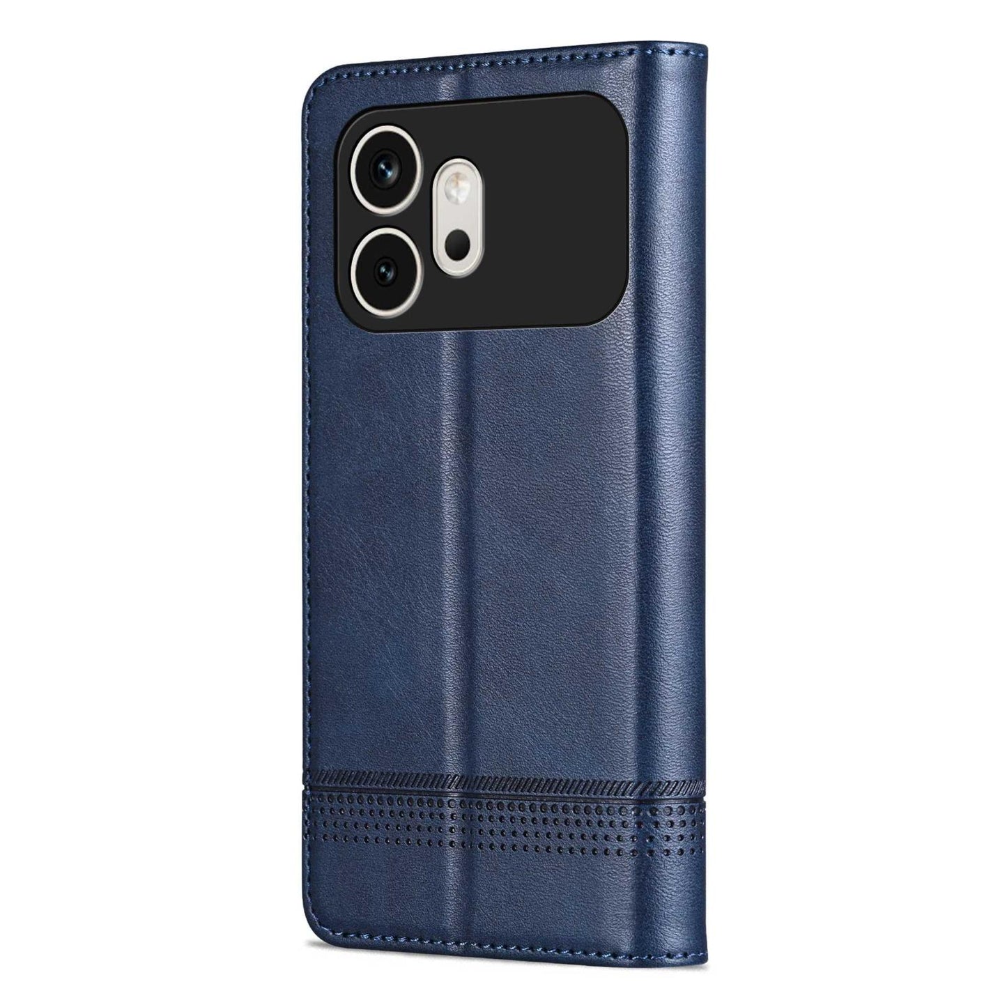 For Honor 600 Global AZNS Magnetic Calf Texture Flip Leather Phone Case(Dark Blue)