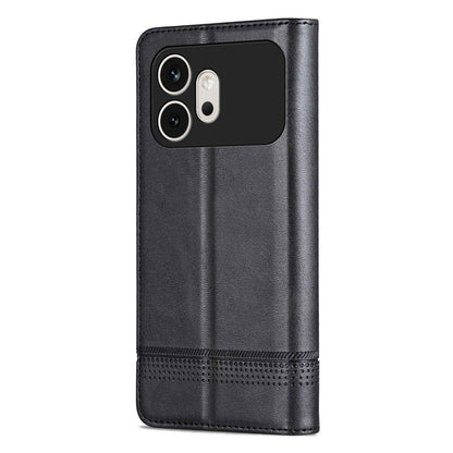 For Honor 600 Global AZNS Magnetic Calf Texture Flip Leather Phone Case(Black)