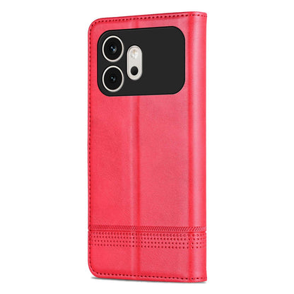 For Honor 600 Global AZNS Magnetic Calf Texture Flip Leather Phone Case(Red)