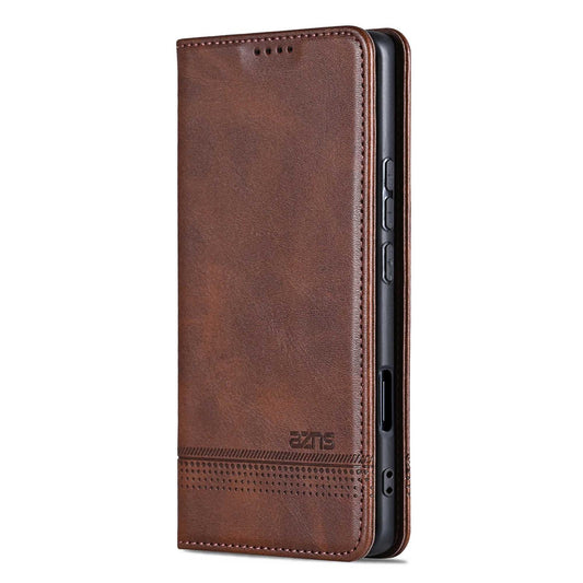 For Honor 600 Lite Global AZNS Magnetic Calf Texture Flip Leather Phone Case(Dark Brown)