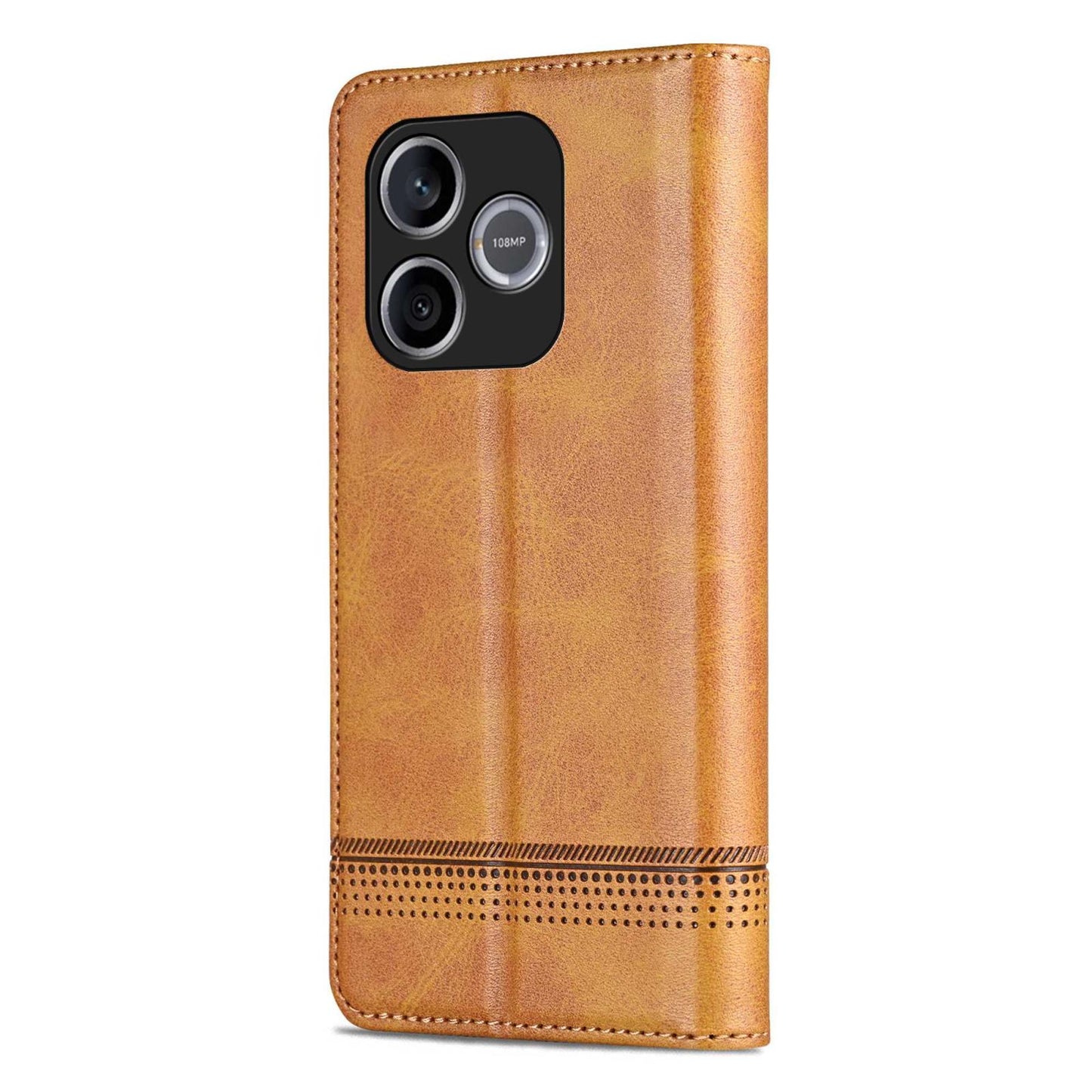 For Honor 600 Lite Global AZNS Magnetic Calf Texture Flip Leather Phone Case(Light Brown)