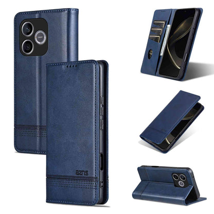 For Honor 600 Lite Global AZNS Magnetic Calf Texture Flip Leather Phone Case(Dark Blue)