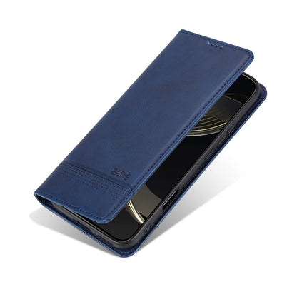 For Honor 600 Lite Global AZNS Magnetic Calf Texture Flip Leather Phone Case(Dark Blue)