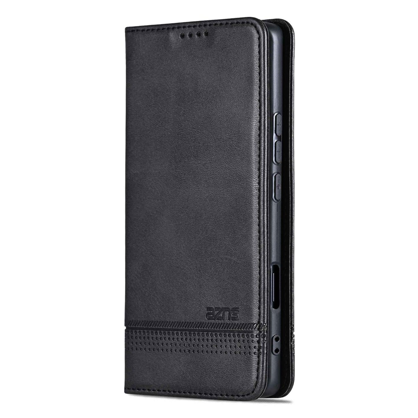 For Honor 600 Lite Global AZNS Magnetic Calf Texture Flip Leather Phone Case(Black)