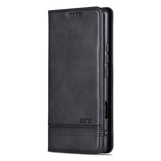 For Honor 600 Lite Global AZNS Magnetic Calf Texture Flip Leather Phone Case(Black)