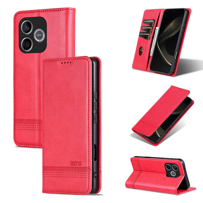 For Honor 600 Lite Global AZNS Magnetic Calf Texture Flip Leather Phone Case(Red)
