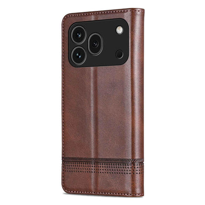 For Honor 600 Pro Global AZNS Magnetic Calf Texture Flip Leather Phone Case(Dark Brown)