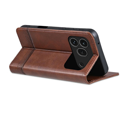 For Honor 600 Pro Global AZNS Magnetic Calf Texture Flip Leather Phone Case(Dark Brown)