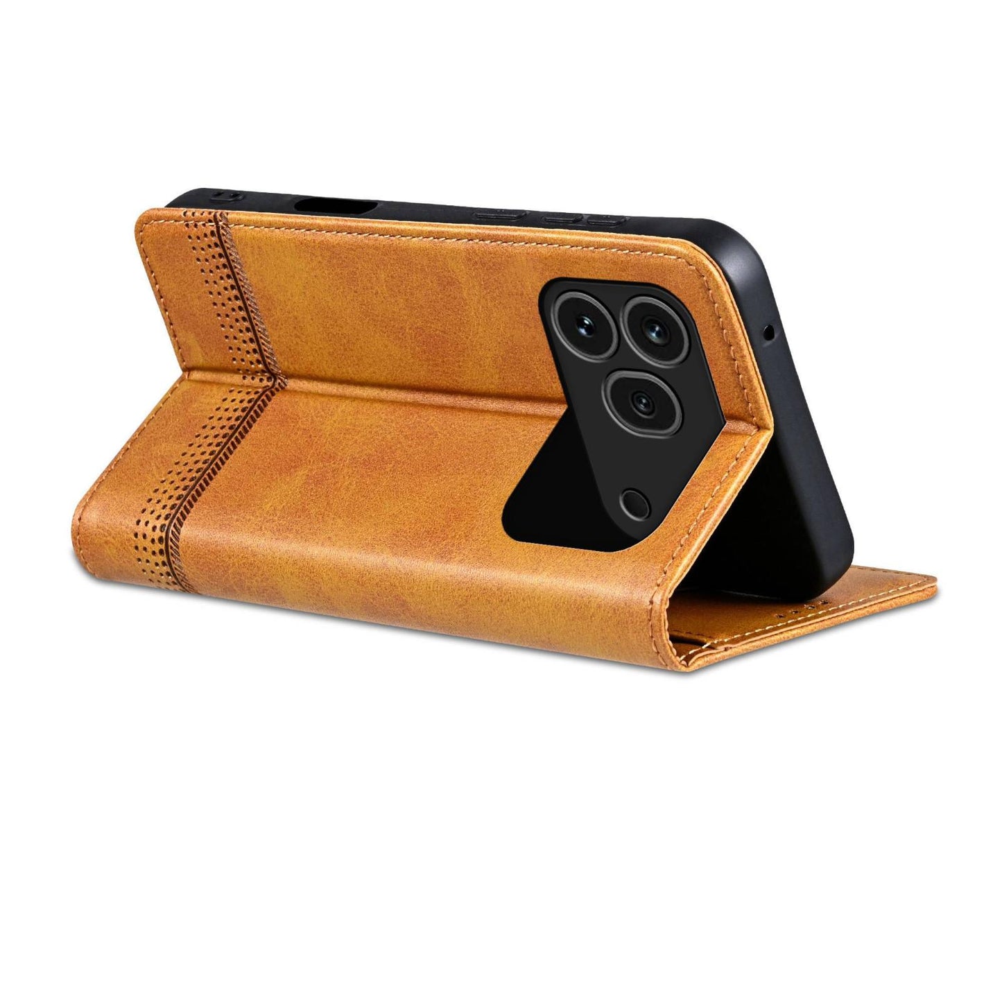 For Honor 600 Pro Global AZNS Magnetic Calf Texture Flip Leather Phone Case(Light Brown)