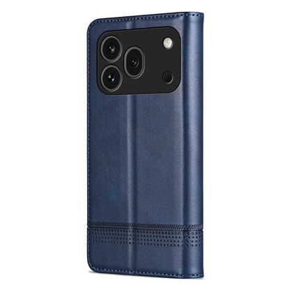 For Honor 600 Pro Global AZNS Magnetic Calf Texture Flip Leather Phone Case(Dark Blue)