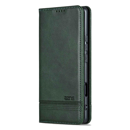 For Honor 600 Pro Global AZNS Magnetic Calf Texture Flip Leather Phone Case(Dark Green)