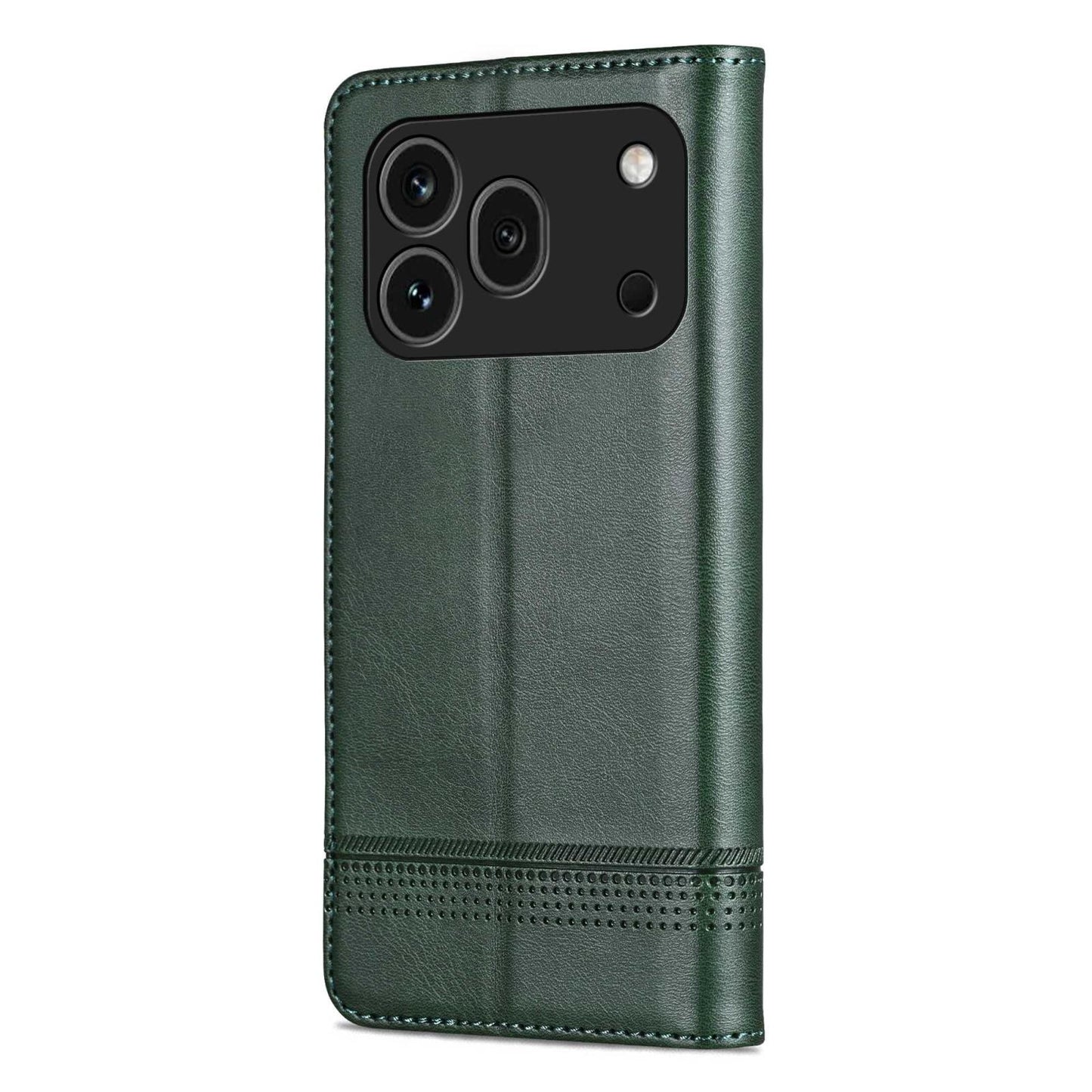 For Honor 600 Pro Global AZNS Magnetic Calf Texture Flip Leather Phone Case(Dark Green)