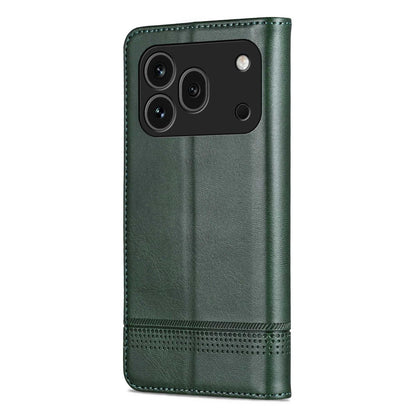 For Honor 600 Pro Global AZNS Magnetic Calf Texture Flip Leather Phone Case(Dark Green)