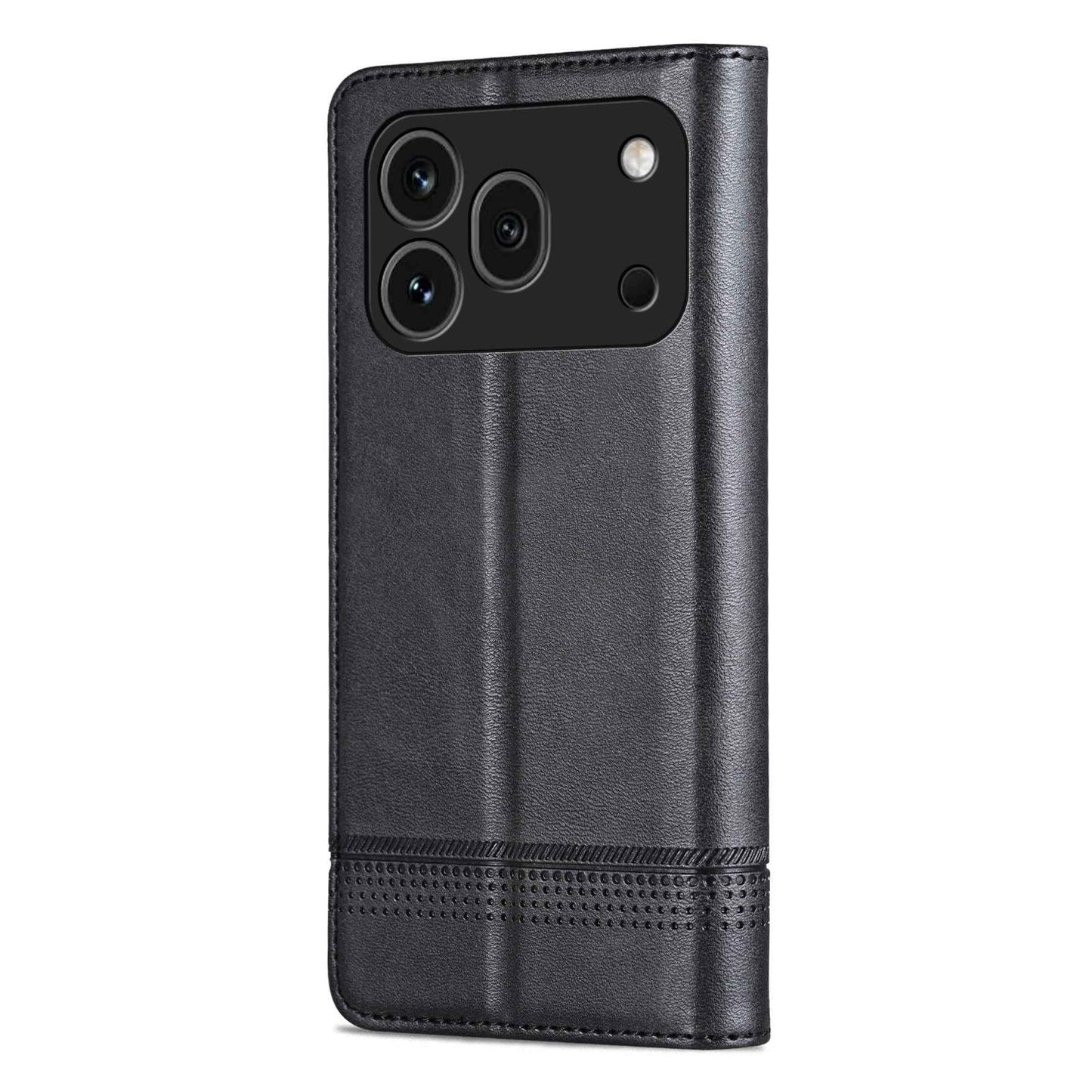 For Honor 600 Pro Global AZNS Magnetic Calf Texture Flip Leather Phone Case(Black)