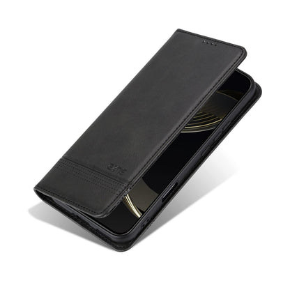 For Honor 600 Pro Global AZNS Magnetic Calf Texture Flip Leather Phone Case(Black)