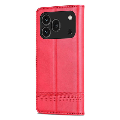 For Honor 600 Pro Global AZNS Magnetic Calf Texture Flip Leather Phone Case(Red)
