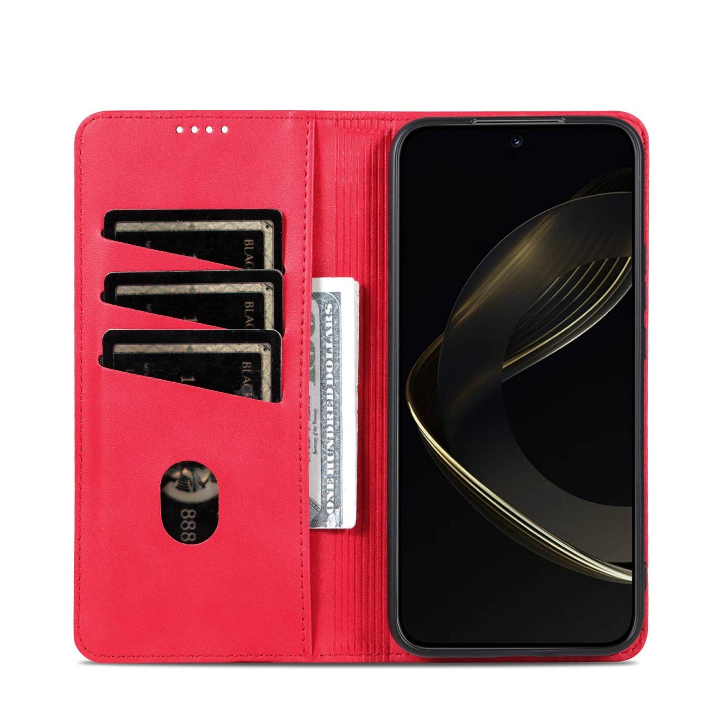 For Honor 600 Pro Global AZNS Magnetic Calf Texture Flip Leather Phone Case(Red)