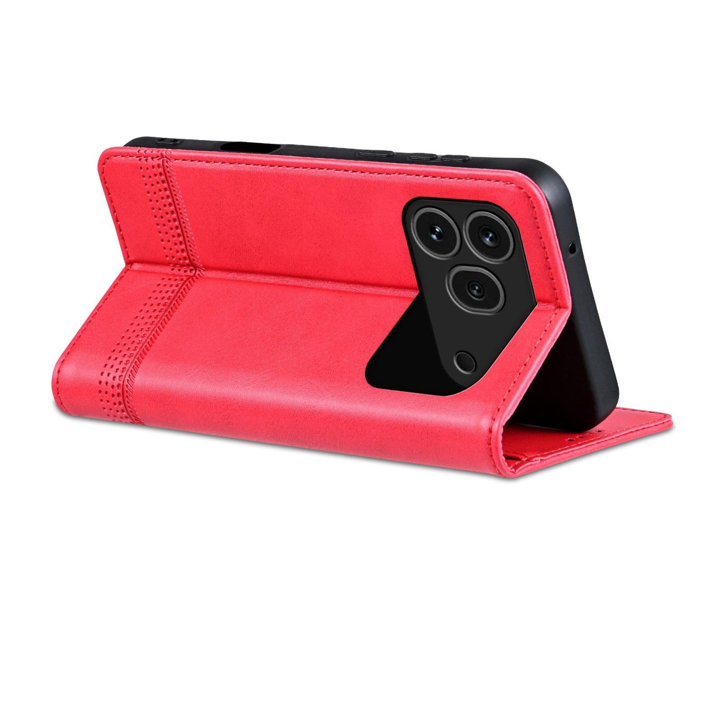 For Honor 600 Pro Global AZNS Magnetic Calf Texture Flip Leather Phone Case(Red)