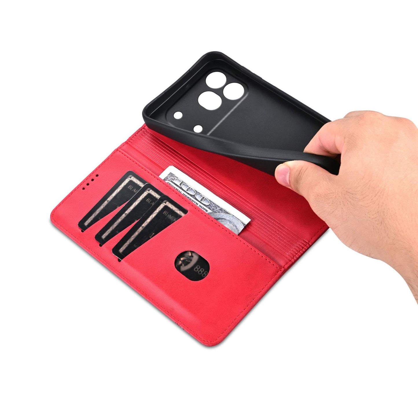 For Honor 600 Pro Global AZNS Magnetic Calf Texture Flip Leather Phone Case(Red)