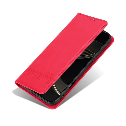 For Honor 600 Pro Global AZNS Magnetic Calf Texture Flip Leather Phone Case(Red)