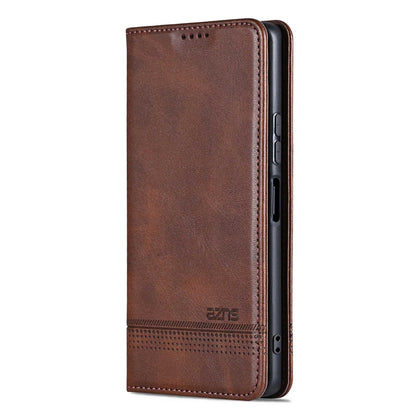 For Honor Play 10T 5G/400 Smart 5G AZNS Magnetic Calf Texture Flip Leather Phone Case(Dark Brown)